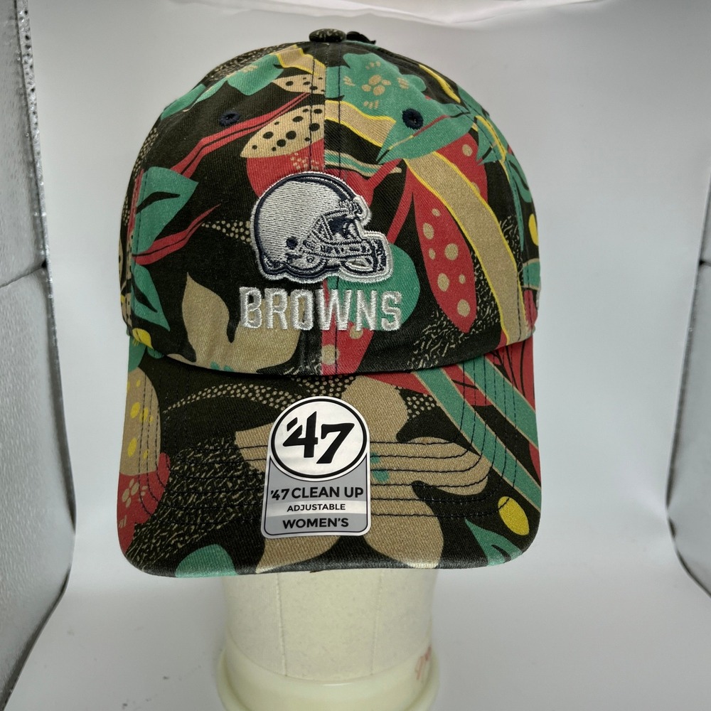 Cleveland Browns '47 Clean Up Women's Hat Adjustable Tropical Print NFL‎ NEW